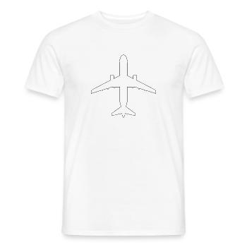 Airplane outline - Men's T-Shirt - white - Front - AI Model Male 178 dark (178cm)