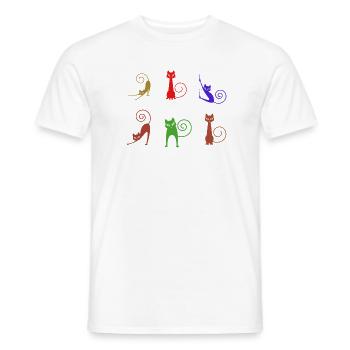 feline - Men's T-Shirt - white - Front - AI Model Male 178 dark (178cm)