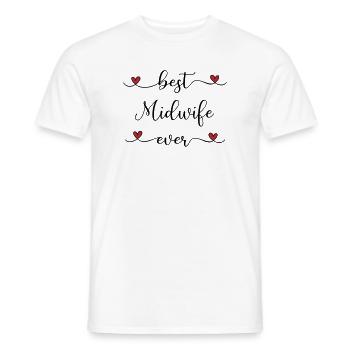 Sage-femme - T-shirt homme - blanc - Devant - AI Model Male 178 dark (178cm)