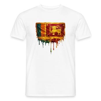 Sri Lanka Flagge in fließender Farbwelt - Männer T-Shirt - Weiß - Vorne - AI Model Male 178 dark (178cm)