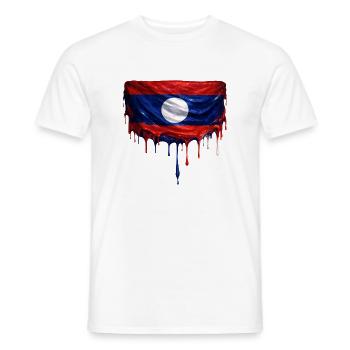 Laos flag colorful color - Men's T-Shirt - white - Front - AI Model Male 178 dark (178cm)