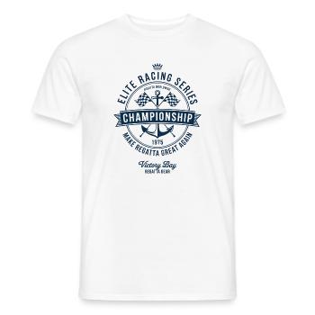 Regatta Sailing Shirt Sailboat Yacht Sailing Crew - Men's T-Shirt - white - Front - AI Model Male 178 dark (178cm)