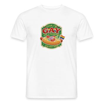 Hot Dog Fast Food Snack LGBTQ - Men's T-Shirt - white - Front - AI Model Male 178 dark (178cm)