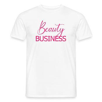 Salon de maquilleuse Beauty Is My Business - T-shirt homme - blanc - Devant - AI Model Male 178 dark (178cm)