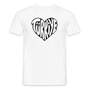 Conception de la police en forme de cœur en Türkiye, Turquie - T-shirt homme - blanc - Devant - AI Model Male 178 dark (178cm)