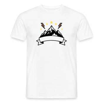 Berge Banner Textfeld Wappen - Männer T-Shirt - Weiß - Vorne - AI Model Male 178 dark (178cm)