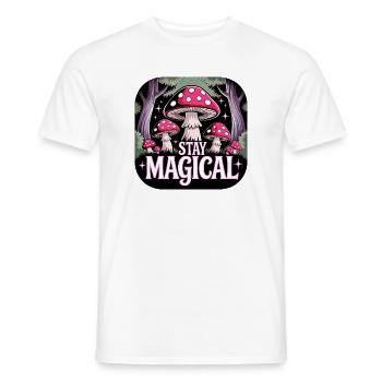 Bleib magisch im Pilzwald - Männer T-Shirt - Weiß - Vorne - AI Model Male 178 dark (178cm)
