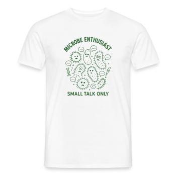 Microbe Talk Only | Microbiology Humor - Men's T-Shirt - white - Front - AI Model Male 178 dark (178cm)