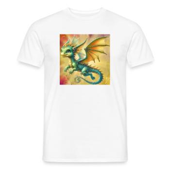 Drache - Männer T-Shirt - Weiß - Vorne - AI Model Male 178 dark (178cm)