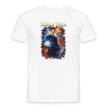 Nikola Portrait - Men's T-Shirt - white - Front - AI Model Male 178 dark (178cm)