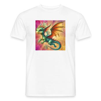 Drache - Männer T-Shirt - Weiß - Vorne - AI Model Male 178 dark (178cm)