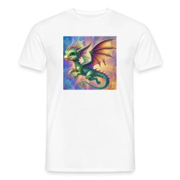 Drache - Männer T-Shirt - Weiß - Vorne - AI Model Male 178 dark (178cm)
