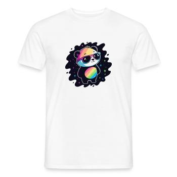 Panda Rainbow Galaxy Coole Brillen - Männer T-Shirt - Weiß - Vorne - AI Model Male 178 dark (178cm)