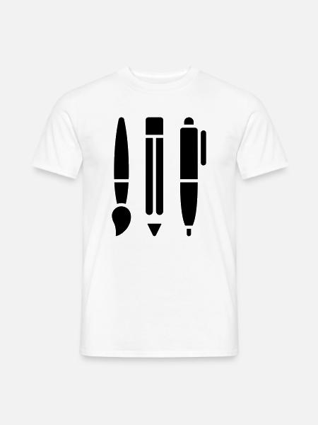 Brush, Pencil and Pen - Art Symbol - Men's T-Shirt - white