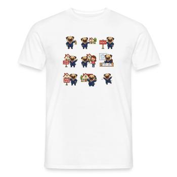 Suesser Mops Makler Immobilien Hundeliebhaber - Männer T-Shirt - Weiß - Vorne - AI Model Male 178 dark (178cm)