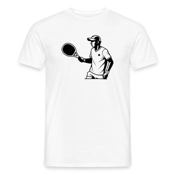 padel - Men's T-Shirt - white - Front - AI Model Male 178 dark (178cm)