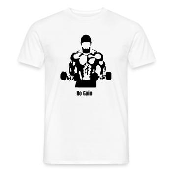 No pain no Gain -hardcore bodybuilder design - Men's T-Shirt - white - Front - AI Model Male 178 dark (178cm)