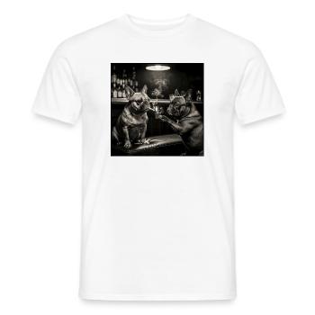 Französische Bulldogge – Süßes Bully Hundedesign - Männer T-Shirt - Weiß - Vorne - AI Model Male 178 dark (178cm)