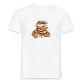 Introvert Buchliebhaber Stapel - Männer T-Shirt - Weiß - Vorne - AI Model Male 178 dark (178cm)
