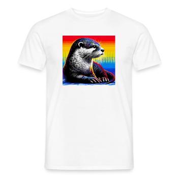 loutre - T-shirt homme - blanc - Devant - AI Model Male 178 dark (178cm)