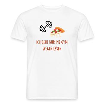 Pizza Slice Gym Spruch - Lustiger Gym/Essen Spruch - Männer T-Shirt - Weiß - Vorne - AI Model Male 178 dark (178cm)