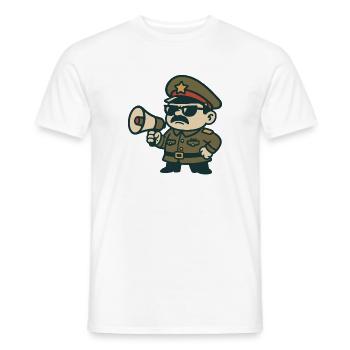Retro Sergeant Megaphone - Men's T-Shirt - white - Front - AI Model Male 178 dark (178cm)