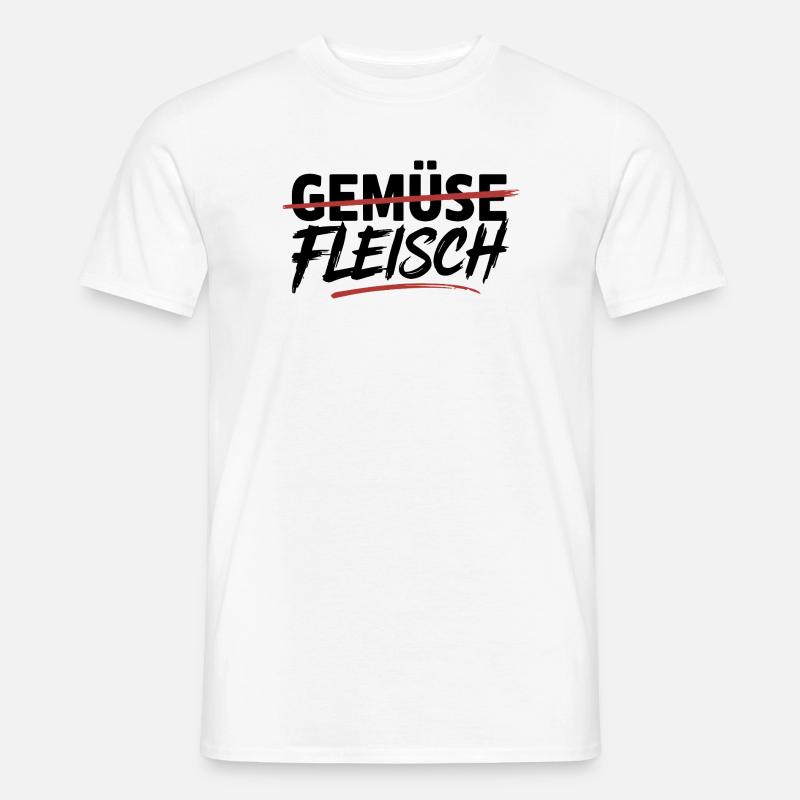  Gemüse Durchgestrichen Fleisch Unterstrichen - Männer T-Shirt - Weiß