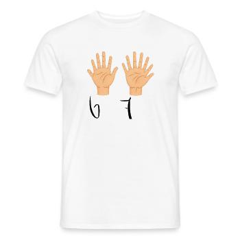 Double Open Hands Illustration - Männer T-Shirt - Weiß - Vorne - AI Model Male 178 dark (178cm)