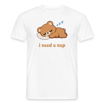 Motif de l’ours endormi - T-shirt homme - blanc - Devant - AI Model Male 178 dark (178cm)