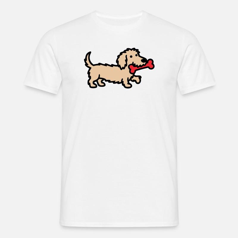 Terrier Doodle Knochen Comic - Männer T-Shirt - Weiß