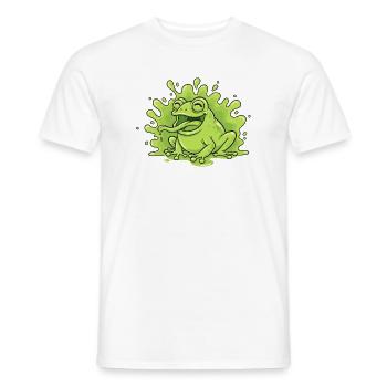 Cheerful Frog in Slime Splash - Men's T-Shirt - white - Front - AI Model Male 178 dark (178cm)