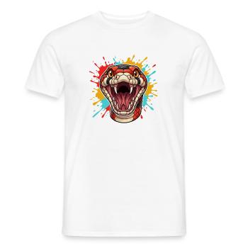 Schlangenkopf im Farbschock - Männer T-Shirt - Weiß - Vorne - AI Model Male 178 dark (178cm)