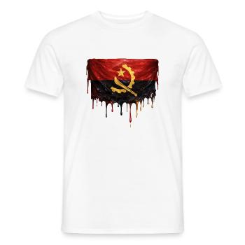 Angola Flag Drop Art - Men's T-Shirt - white - Front - AI Model Male 178 dark (178cm)