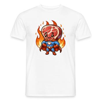 Cool Grill Super-héros Grill de Steak Griller BBQ Hero - T-shirt homme - blanc - Devant - AI Model Male 178 dark (178cm)