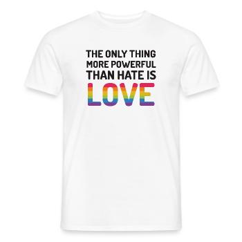 Mois de la fierté LGBTQ - La seule chose plus puissante - T-shirt homme - blanc - Devant - AI Model Male 178 dark (178cm)