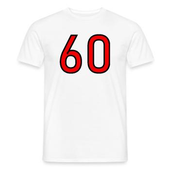 60. 60 JAHRE. 60-JÄHRIGES JUBILÄUM. 60. GEBURTSTAG. - Männer T-Shirt - Weiß - Vorne - AI Model Male 178 dark (178cm)
