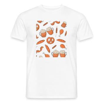 Brotzeit Bier Brezeln Haxe Brot Picknik Bayern - Männer T-Shirt - Weiß - Vorne - AI Model Male 178 dark (178cm)