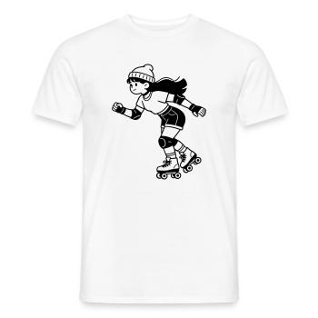 Rollschuhe - Männer T-Shirt - Weiß - Vorne - AI Model Male 178 dark (178cm)