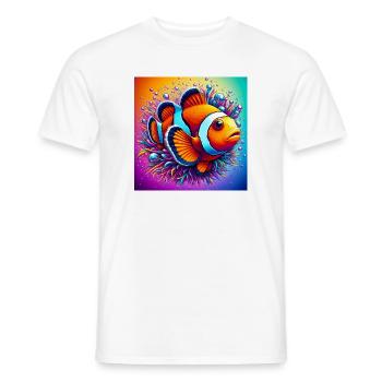 Poisson-clown - T-shirt homme - blanc - Devant - AI Model Male 178 dark (178cm)