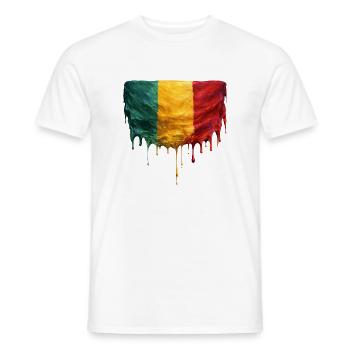 Mali Flag in Drop Art - Men's T-Shirt - white - Front - AI Model Male 178 dark (178cm)