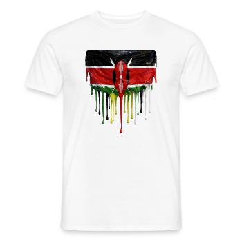 Kenya Flag in Drop Art - Men's T-Shirt - white - Front - AI Model Male 178 dark (178cm)