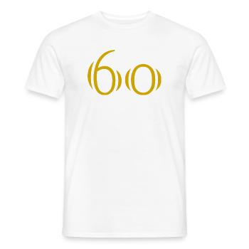 60. 60 JAHRE. 60-JÄHRIGES JUBILÄUM. 60. GEBURTSTAG. - Männer T-Shirt - Weiß - Vorne - AI Model Male 178 dark (178cm)