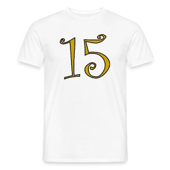 15. 15 ANS. 15e ANNIVERSAIRE. ANNIVERSAIRE 15 ANS. - T-shirt homme - blanc - Devant - AI Model Male 178 dark (178cm)