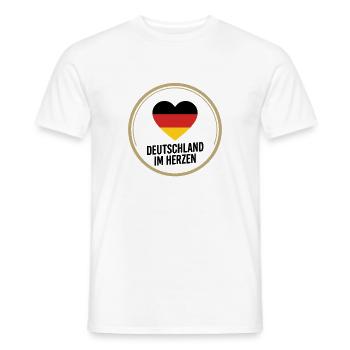 Deutschland Im Herzen Fußball Fan Design - Männer T-Shirt - Weiß - Vorne - AI Model Male 178 dark (178cm)