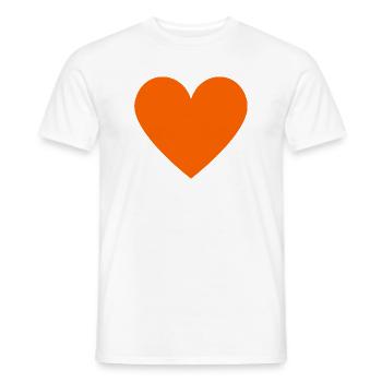 Orange heart neon retro style - Men's T-Shirt - white - Front - AI Model Male 178 dark (178cm)