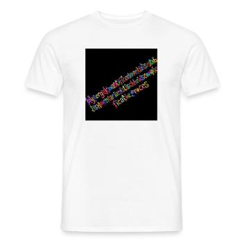 Rainbow Typography on Black Background - Men's T-Shirt - white - Front - AI Model Male 178 dark (178cm)