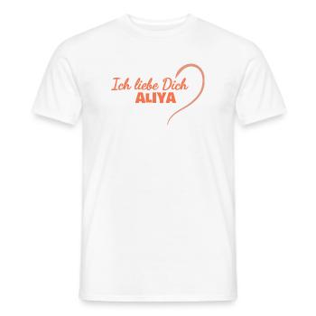 Aliya als Herz - Männer T-Shirt - Weiß - Vorne - AI Model Male 178 dark (178cm)