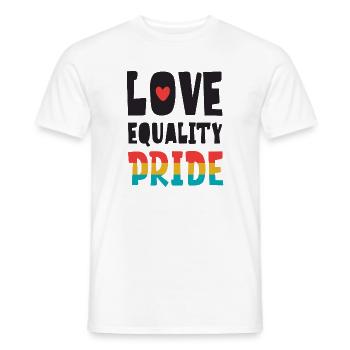 LGBTQ Pride Month - Love. Equality. Pride - Men's T-Shirt - white - Front - AI Model Male 178 dark (178cm)