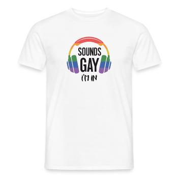 Mois de la Fierté LGBT - Ça sonne gay, j’en suis - T-shirt homme - blanc - Devant - AI Model Male 178 dark (178cm)