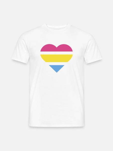 Pride Flag Heart · Pansexual - Men's T-Shirt - white